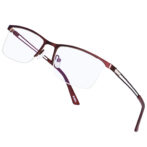 SeekEra ブルーライトカット メガネ ゲーミンググラス スクエア型メタルフレーム ハーフリム眼鏡